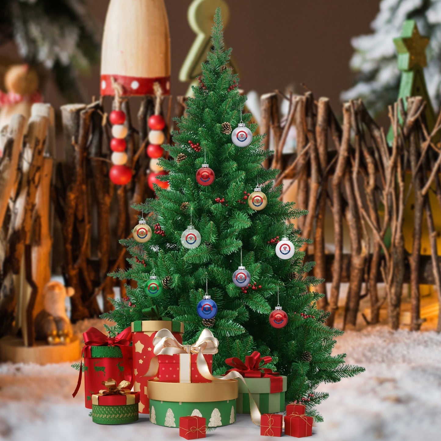 Set 4 Bolas Navideñas Adornos