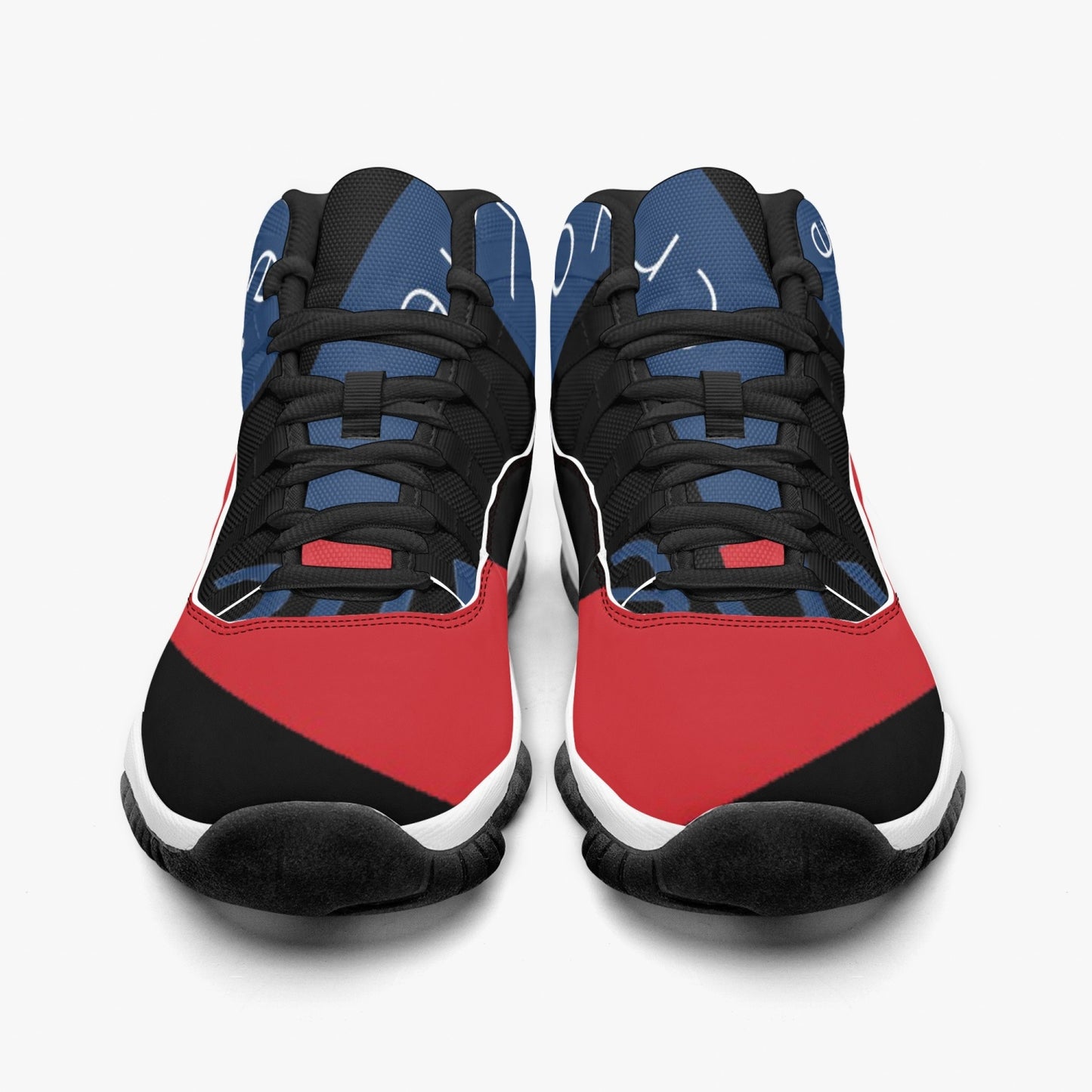 AJ11 Style Basketball Sneakers - Red, White and Blue