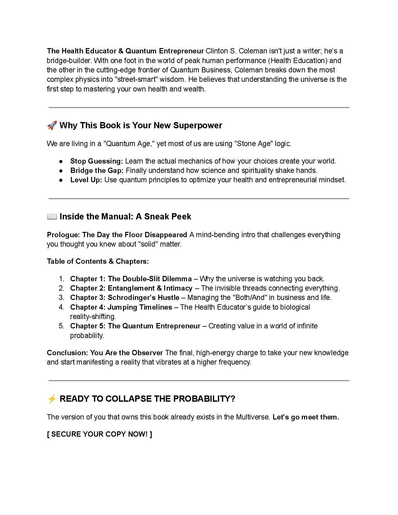 The Multiverse Manual