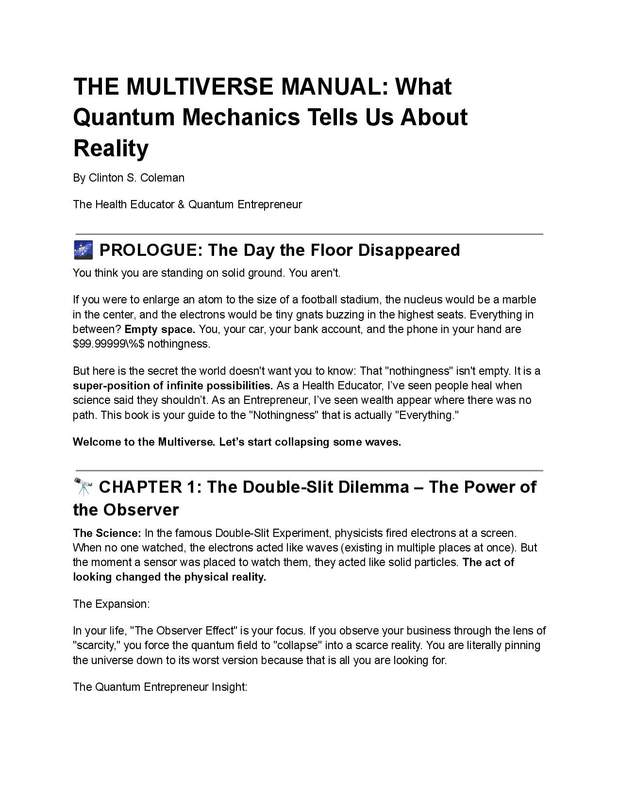 The Multiverse Manual