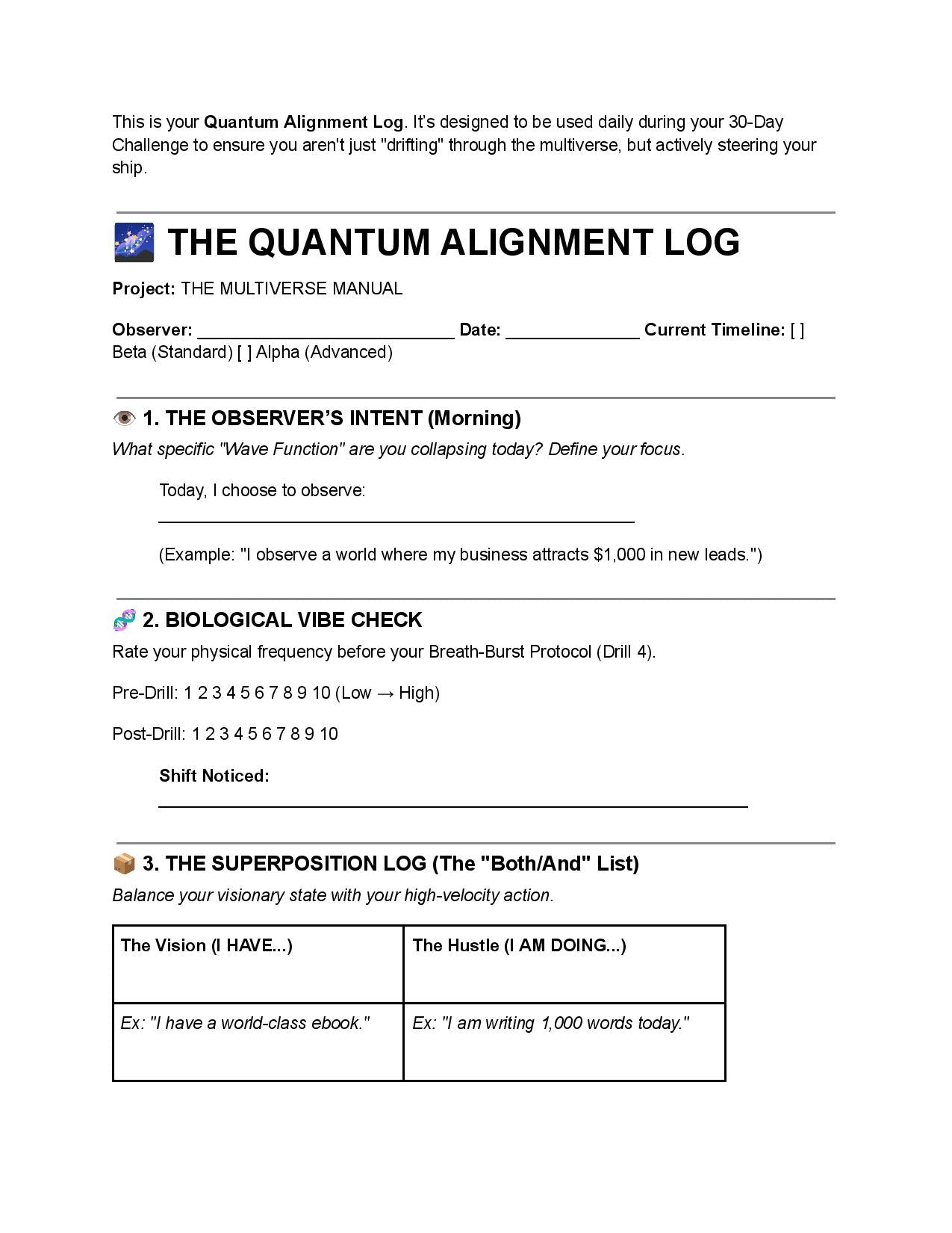 The Multiverse Manual