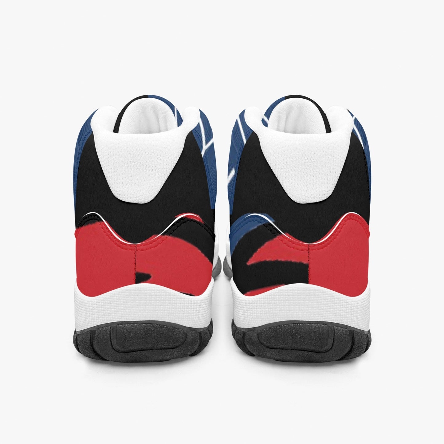 AJ11 Style Basketball Sneakers - Red, White and Blue