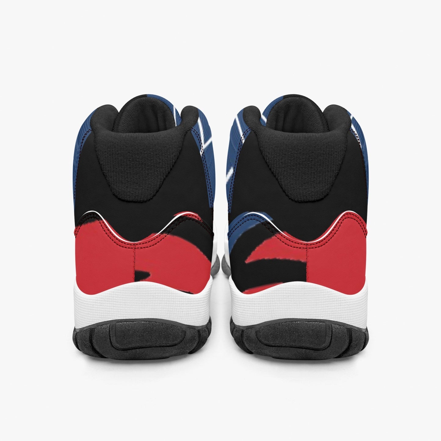 AJ11 Style Basketball Sneakers - Red, White and Blue